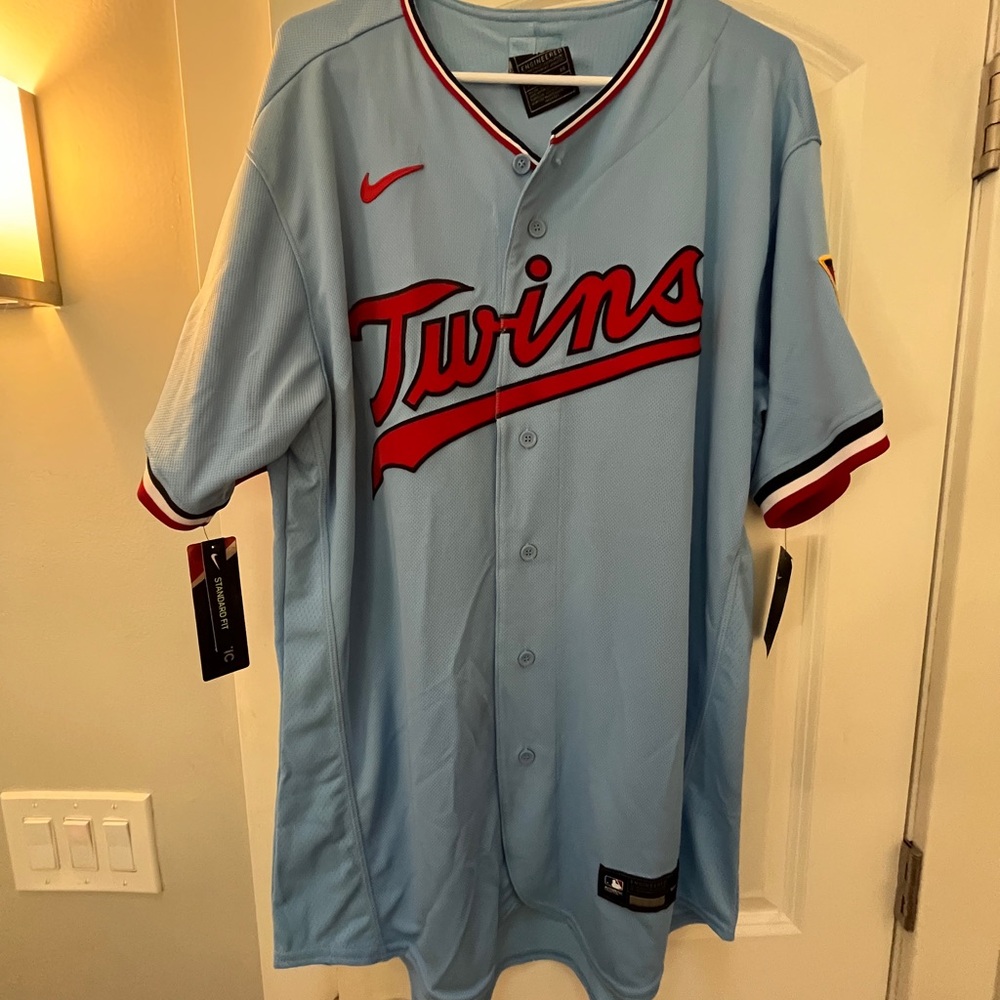 Nike Sky Blue Twins Jersey with Red Accents